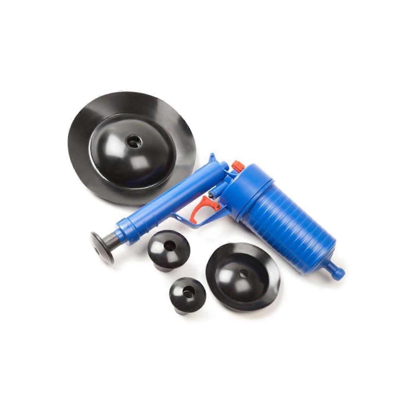 High-Pressure Pipe Cleaning Pump Universal Drain Cleaner For Toilet, Sink And Bathtub Reusable Easy To Use Blue