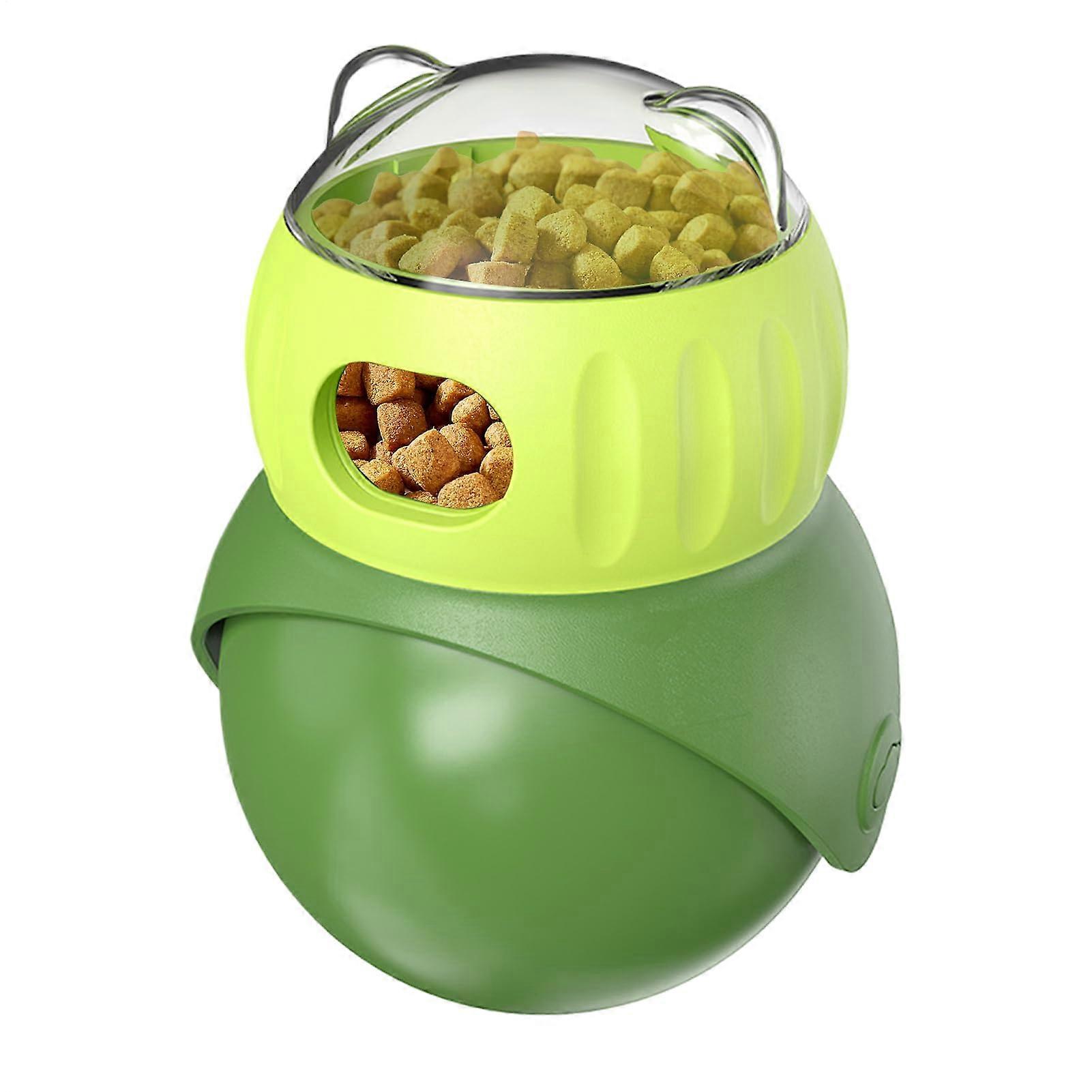 Spender for slow wasting, for cats, rechargeable food toy for feeding, interactive lick ball, training tool, for indoor enrichment, food green