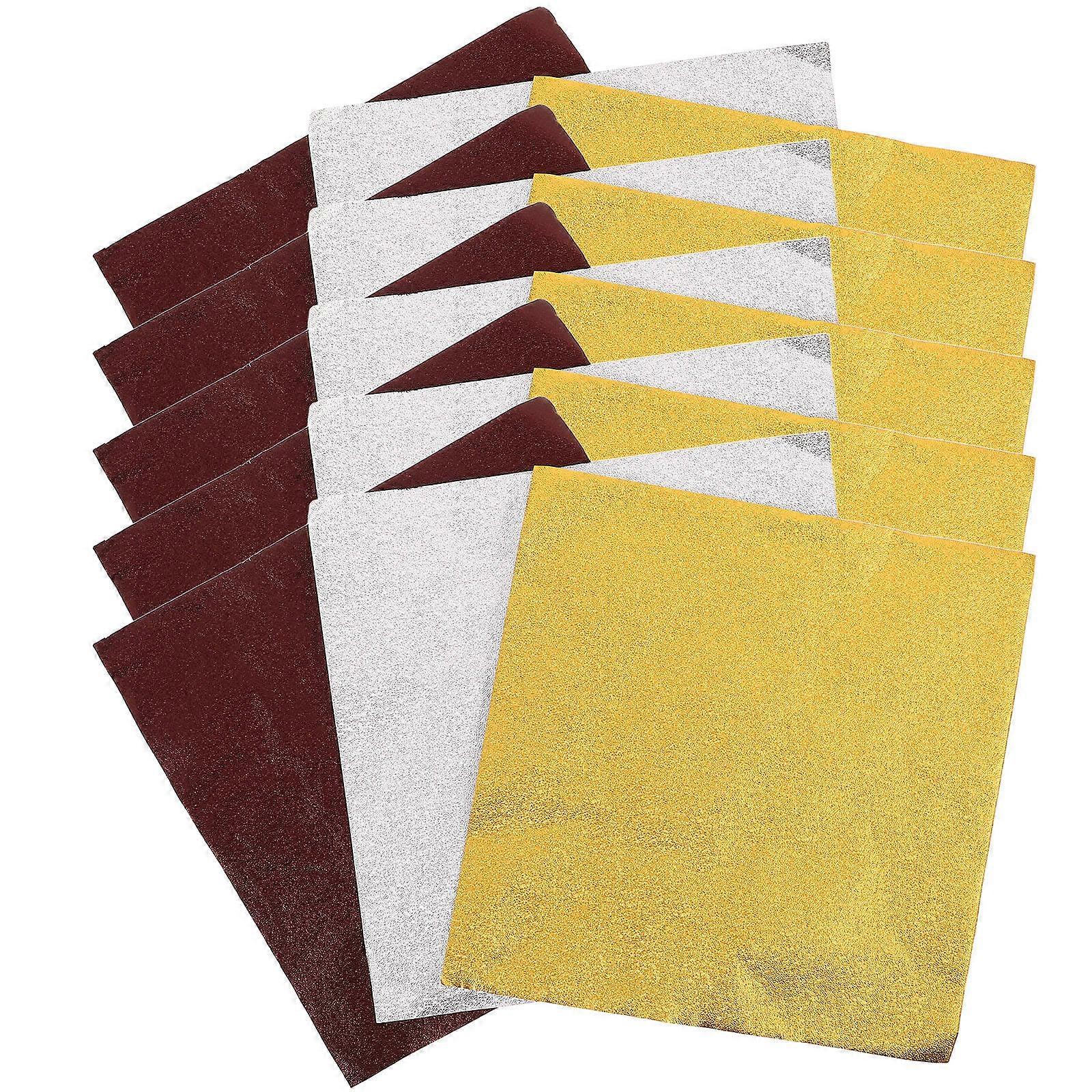 3 Pack Aluminum Foil Candy Wrappers for Chocolates – Wide Square Colored Foil with Orange Peel Texture in Gold, Silver, and Coffee – Ideal for
