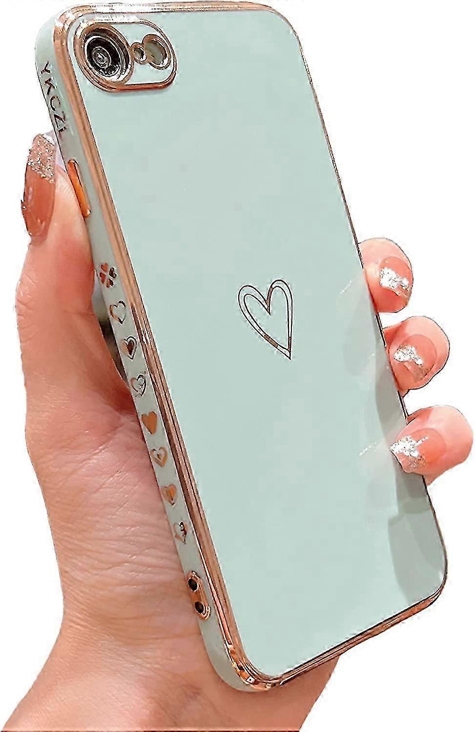 Compatible with iPhone SE 2022 Case/iPhone SE 3 Case 2022 / iPhone SE 2020 Case/iPhone 8 Case/iPhone 7 Case with Loving Heart Pattern Side Print Desig