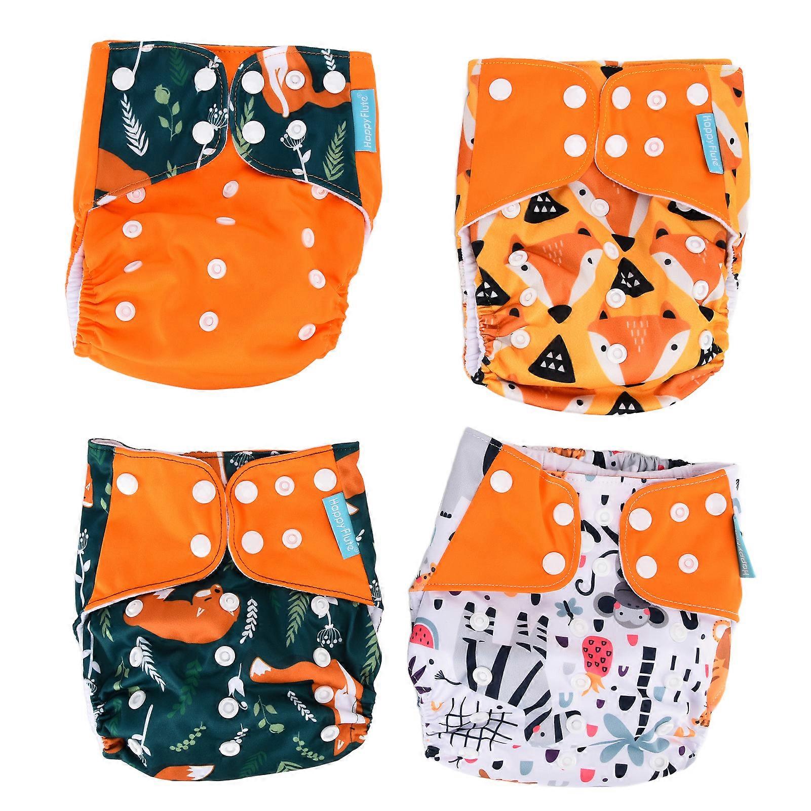4Pcs Cloth Diaper One Size Adjustable Reusable Washable Waterproof Breathable Baby Training Pants Baby Boys GirlsSMT008-BK01