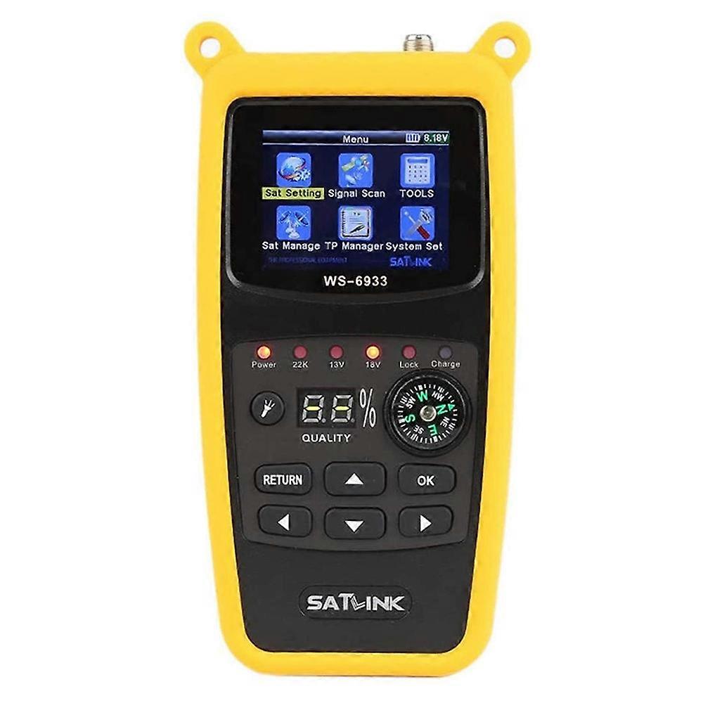 SATLINK WS-6933 DVB-S2 Detector de señal Medidor de búsqueda de satélite de mano con brújula de linterna