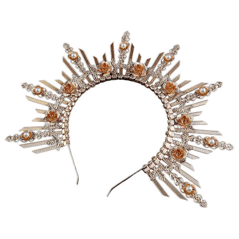 Golden Plastic Crown Headband for Decoration Durable and Practical One Size Fits All