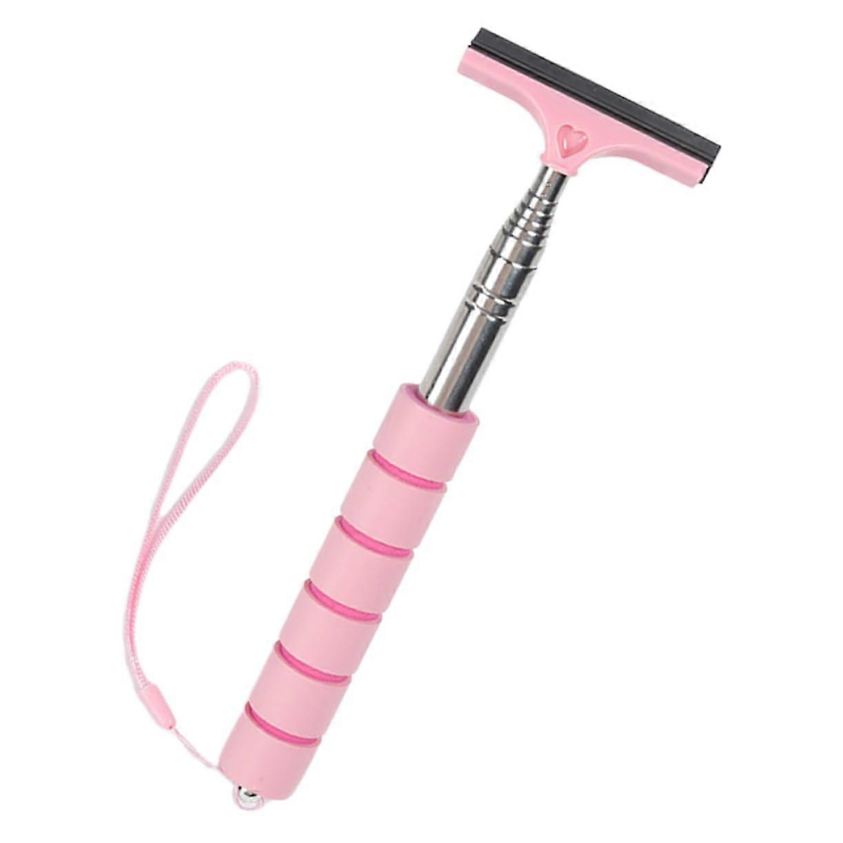 Telescopic Wiper for Car Rear View Mirror and Side Mirror, Stainless Steel and Rubber, Comfortable Handle for Window Cleaning