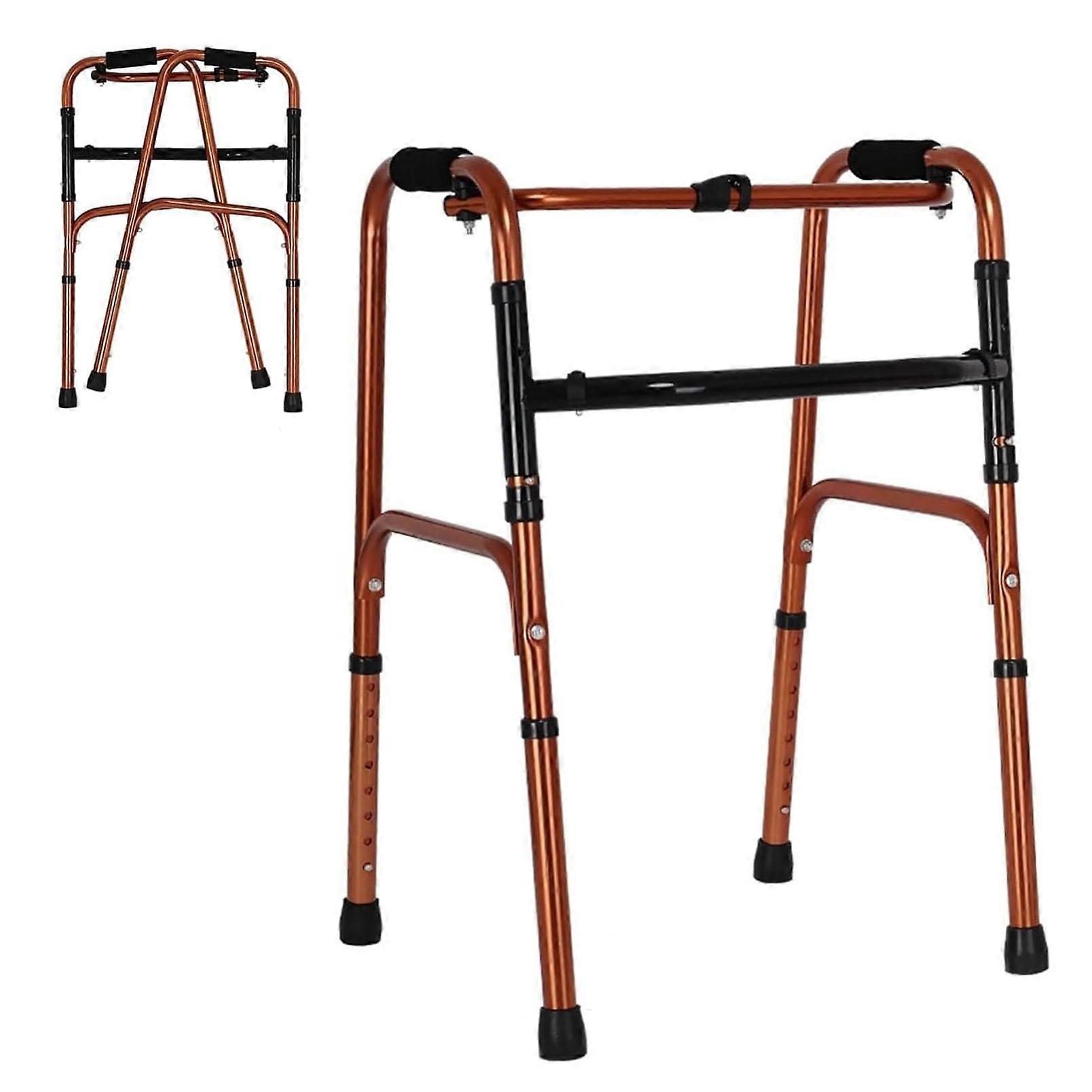 Lightweight Medical Walker, Foldable Adjustable Height Rollator, Mobility Aid for Elderly and Disabled Rehabilitation