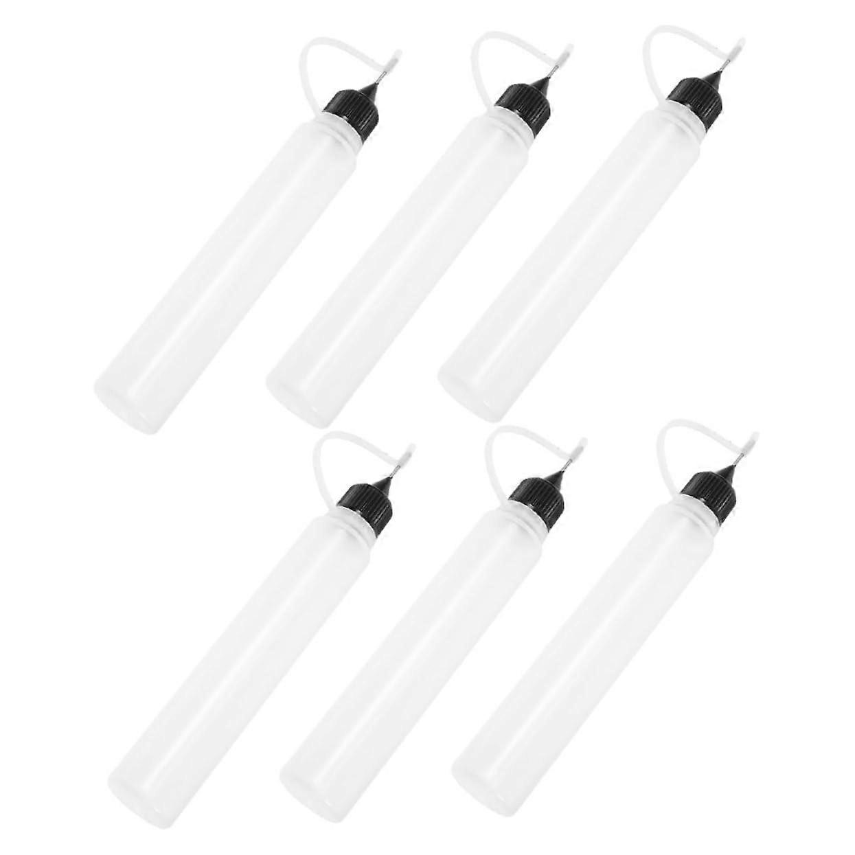 Plastic Applicator Bottles 6-Piece Squeeze Bottle Set For Glue And Syrup Dispenser Compatible
