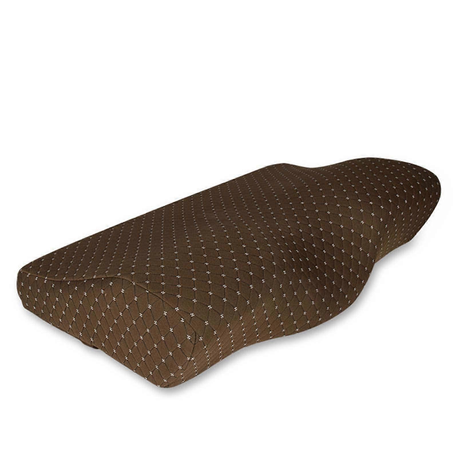 Orthopedic neck pillow for side sleepers, memory foam, 60x33x11cm, brown