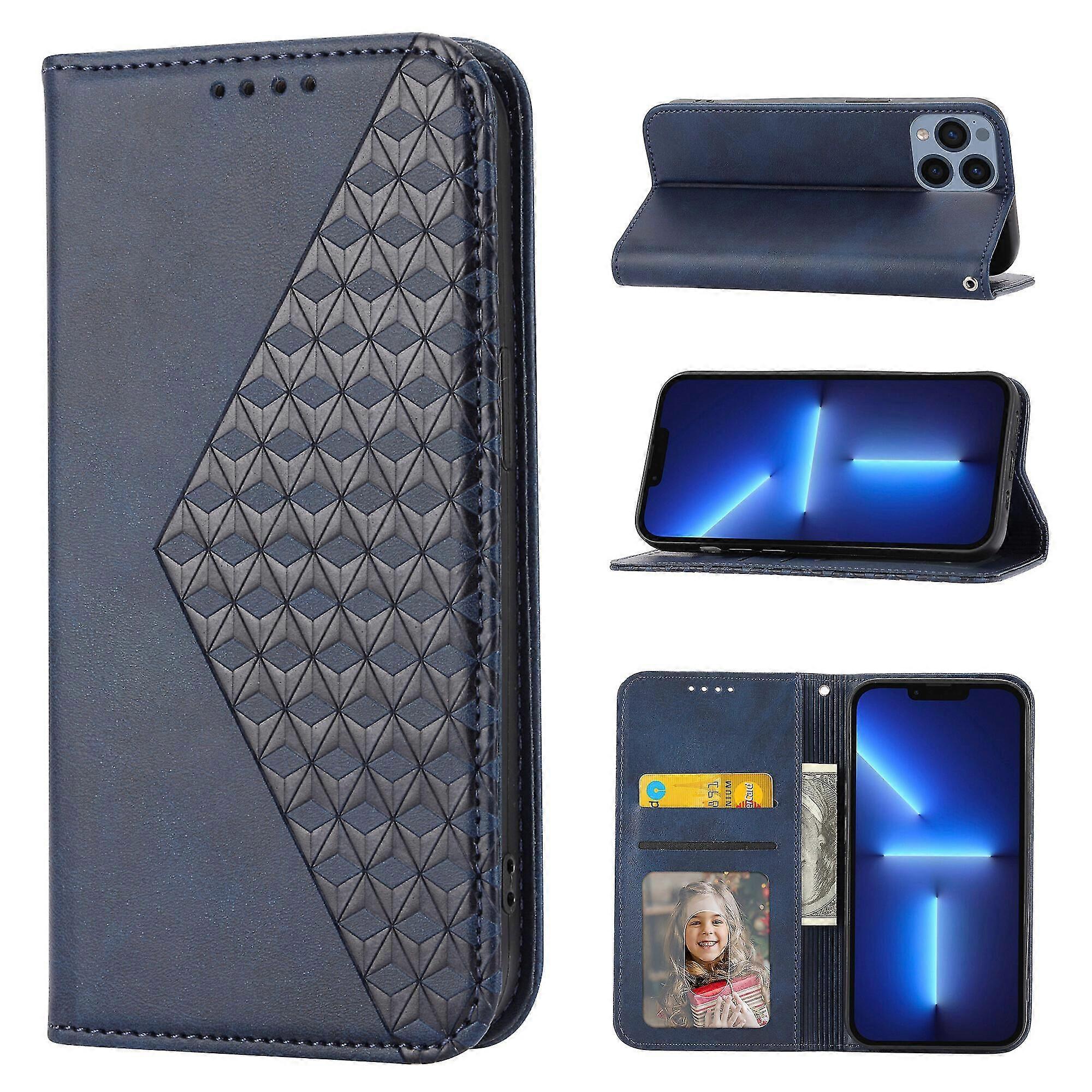 For iPhone 14 Pro Max Case, Leather Wallet Flip Case With Strap