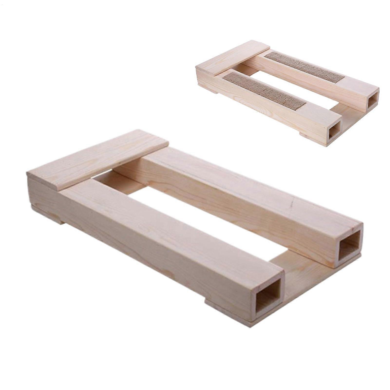Cat Mating Stool Wood Short Leg Scratching Pad Boredom Relief  Breeding Support Natural Wood Small Medium Size for Home, Balcony, and Indoor Use