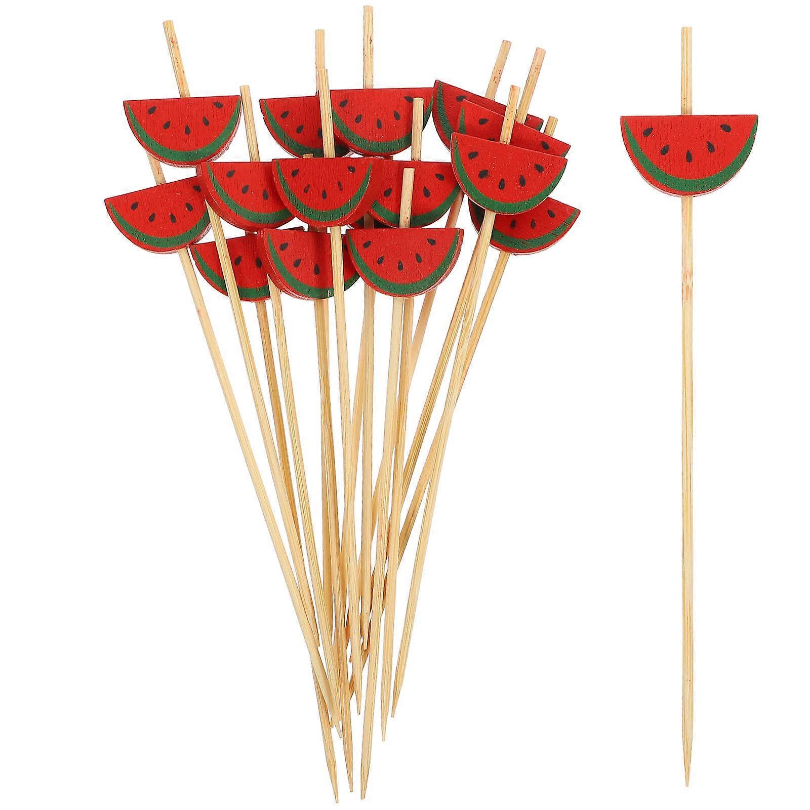 Portable Fruit Picks 100Pcs Food Skewer Household Item 12Cm Red Disposable Tool For Parties