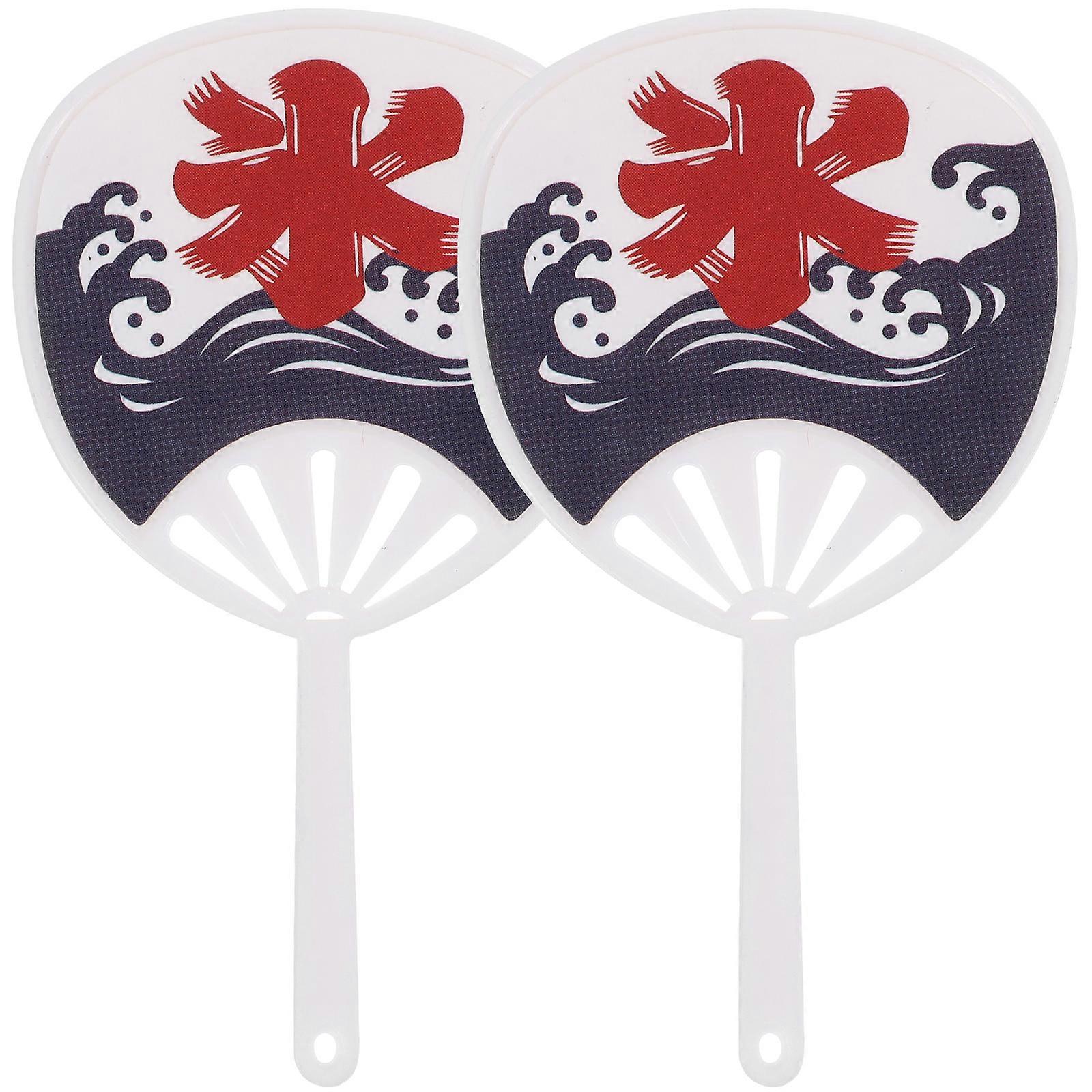 2pcs Mini Japanese Fan Desktop Decor Stable Material Practical Miniature House Accessory for Bedroom Living Room Kitchen Micro Scene