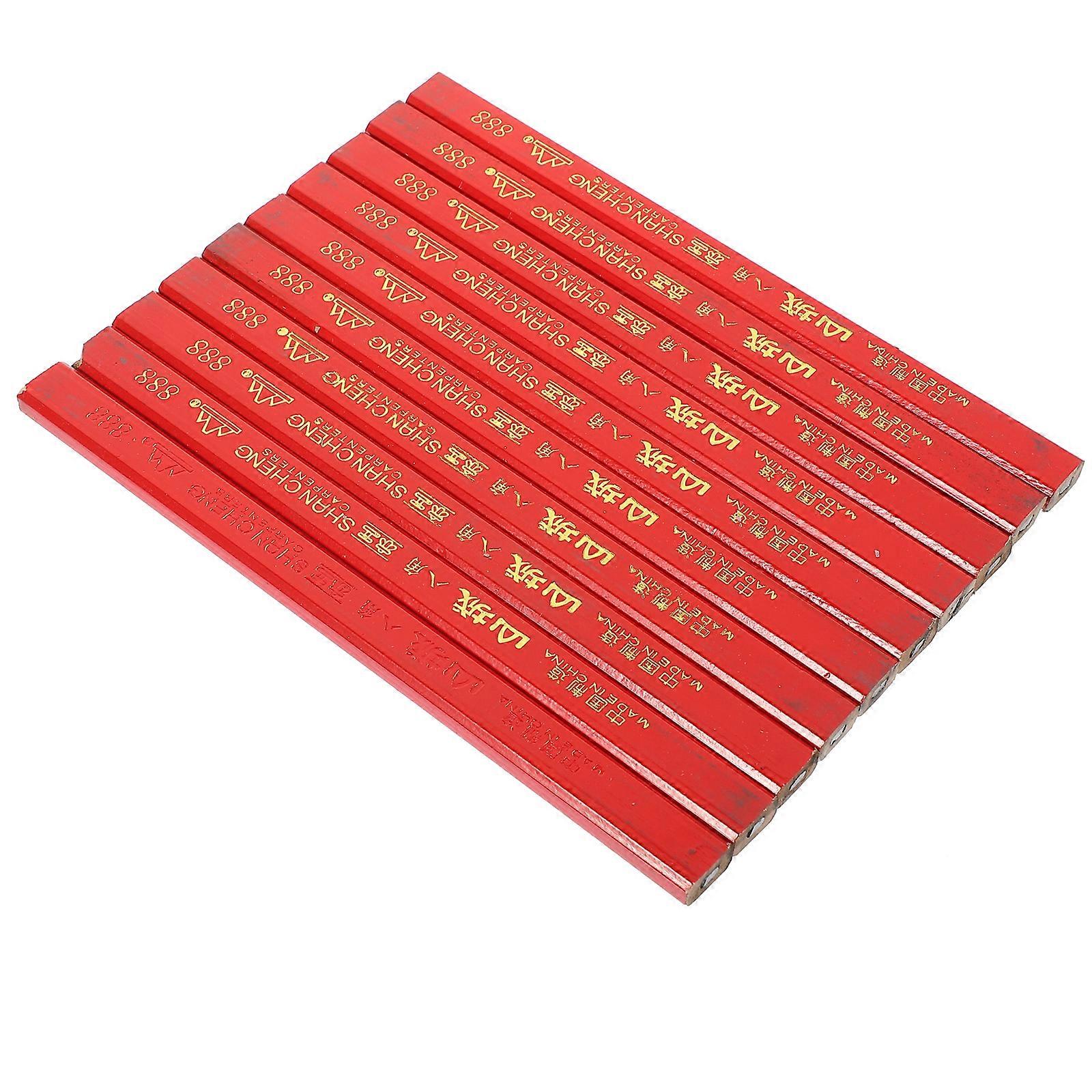 72pcs Red Carpenter Pencils Hard Woodworking Markers