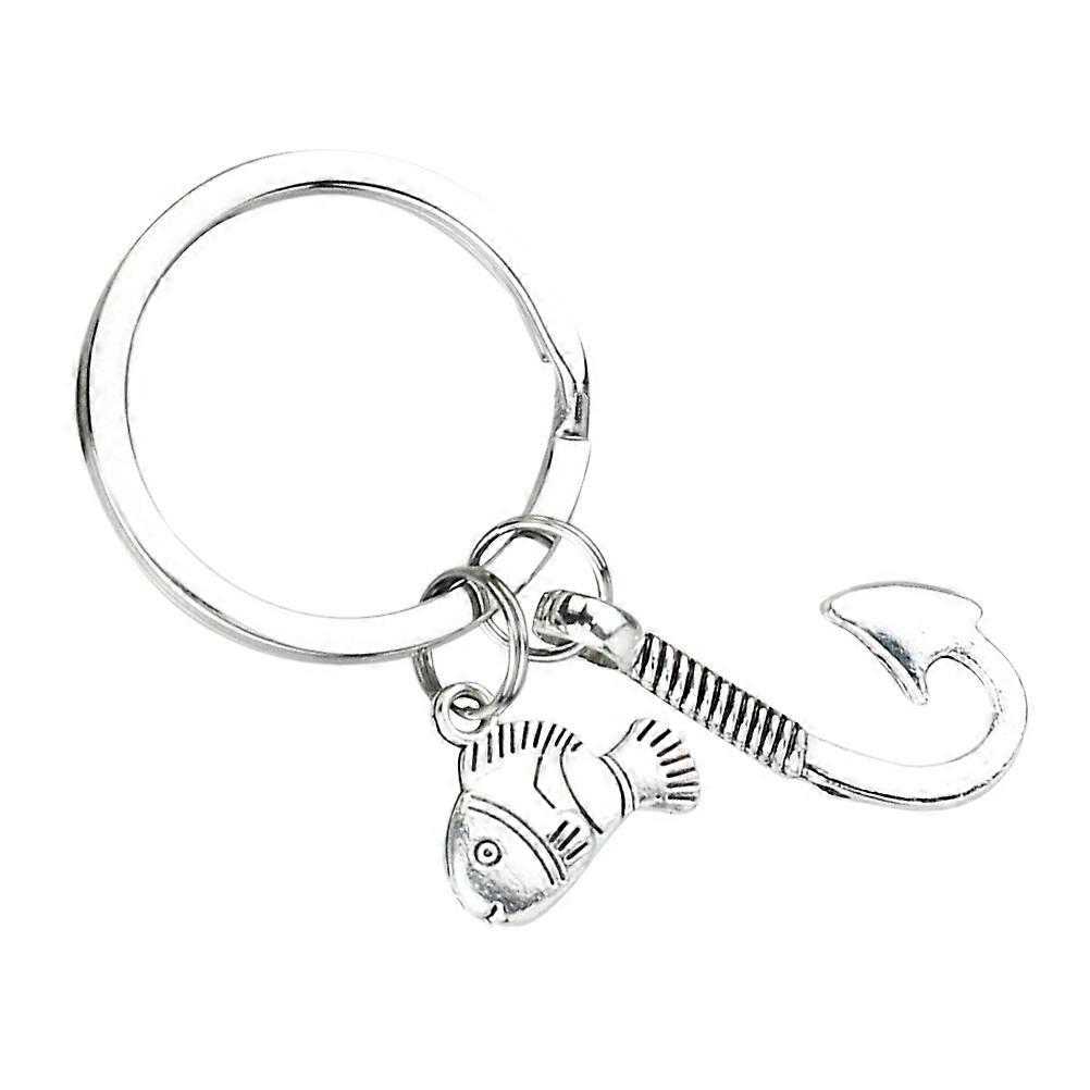 Fishing Hook Keychain for Dad   Creative Alloy Keyring for Father's Day, Unique Gift for Boyfriend, Smooth Design for Keys and Handbag Decor
