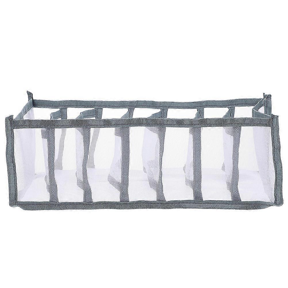Gauze Clothes Box Multi Grid Organizer for Closet   Space Saving Storage for Pants, Underwear & More   Large Grey Enhanced Design