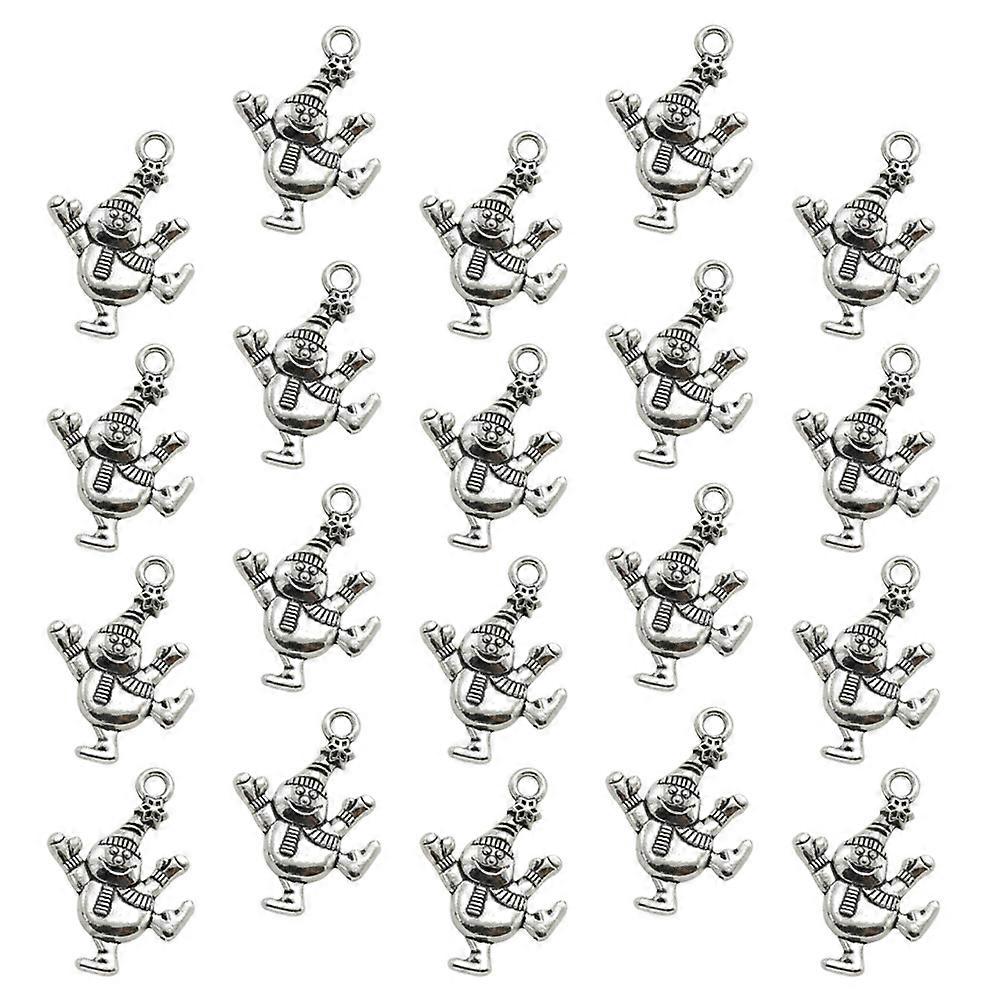 Jewellery Making Charms 20Pcs Alloy Christmas Snowman Pendant Accessories For Necklace And Bracelet DIY Projects