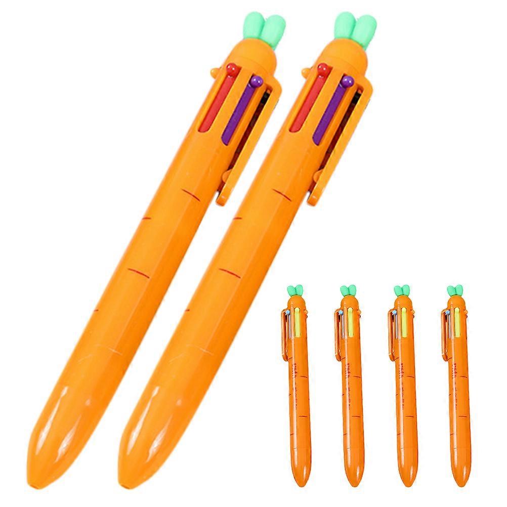 Creative Carrot-Shaped Ballpoint Pens For Office Workers In Orange Color For Smooth Drawing Experience 6Set