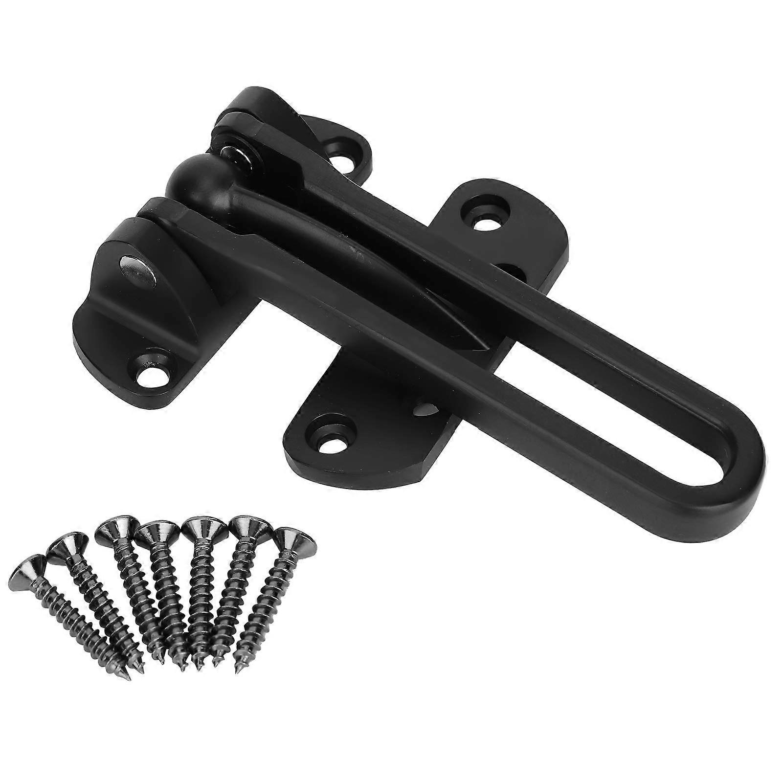Schlossriegel, antitheft lock made of stainless steel, door security lock with antiprying protection (matte black)