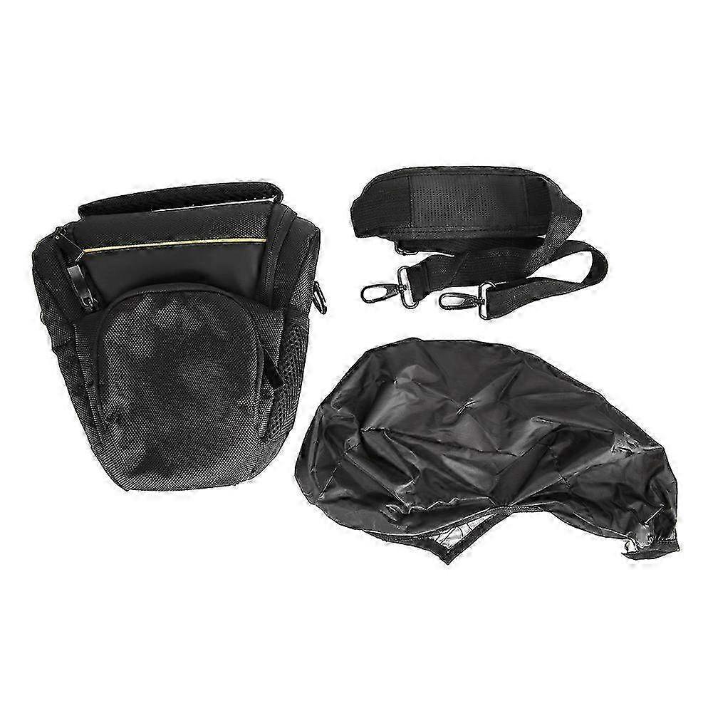 Waterproof Canvas Storage Bag with Shoulder Strap for DSLR & Digital Cameras - Durable Black Camera Bag with Protection