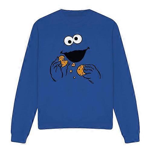 Sesame Street Unisex Adult Om Nom Cookie Monster Face Sweatshirt