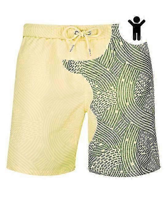 Kort Magisk Baddräkt Man Män Kvinnor Ändra Färg Strandshorts Badbyxor Badkläder SnabbtorkaNde Badshorts Casual Beach Pant-1