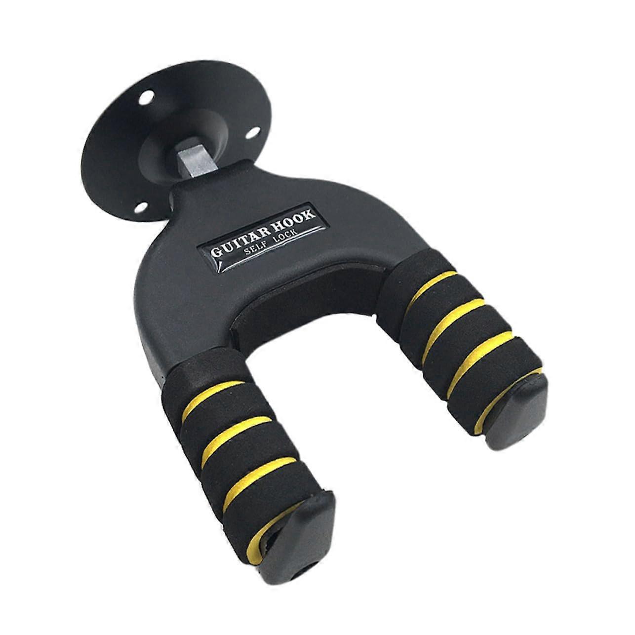 Guitar Wall Mount Single Black Automatic Locking Hook for Acoustic and Electric Guitars