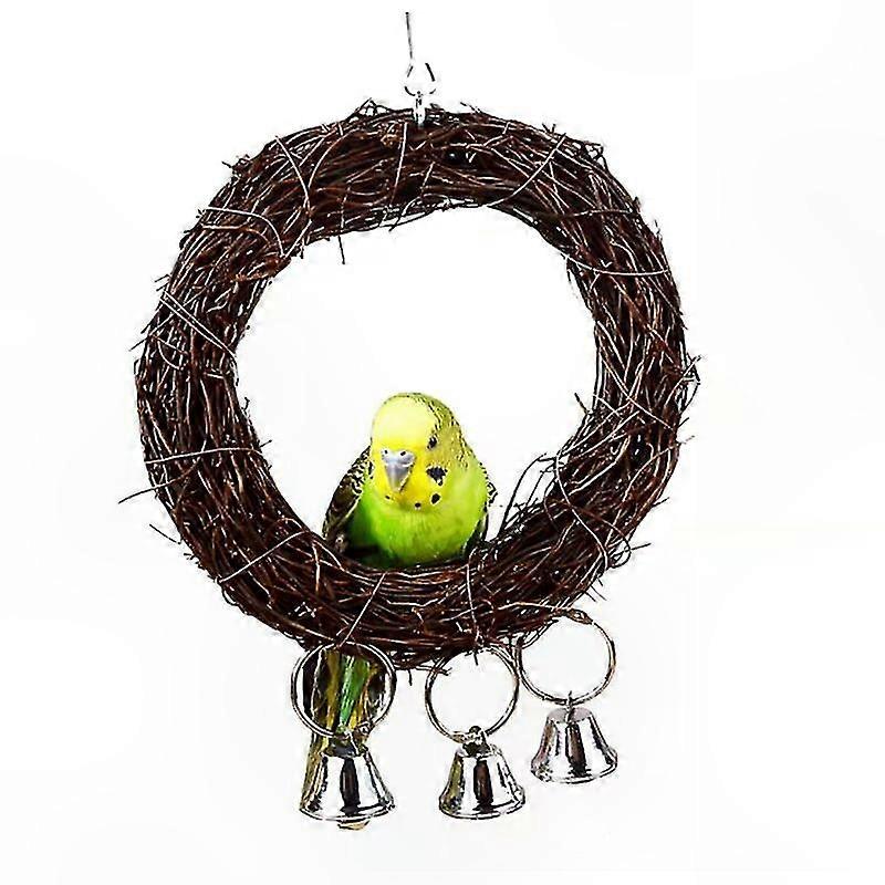 Rattan Ring Swing Toy for Bird Cages