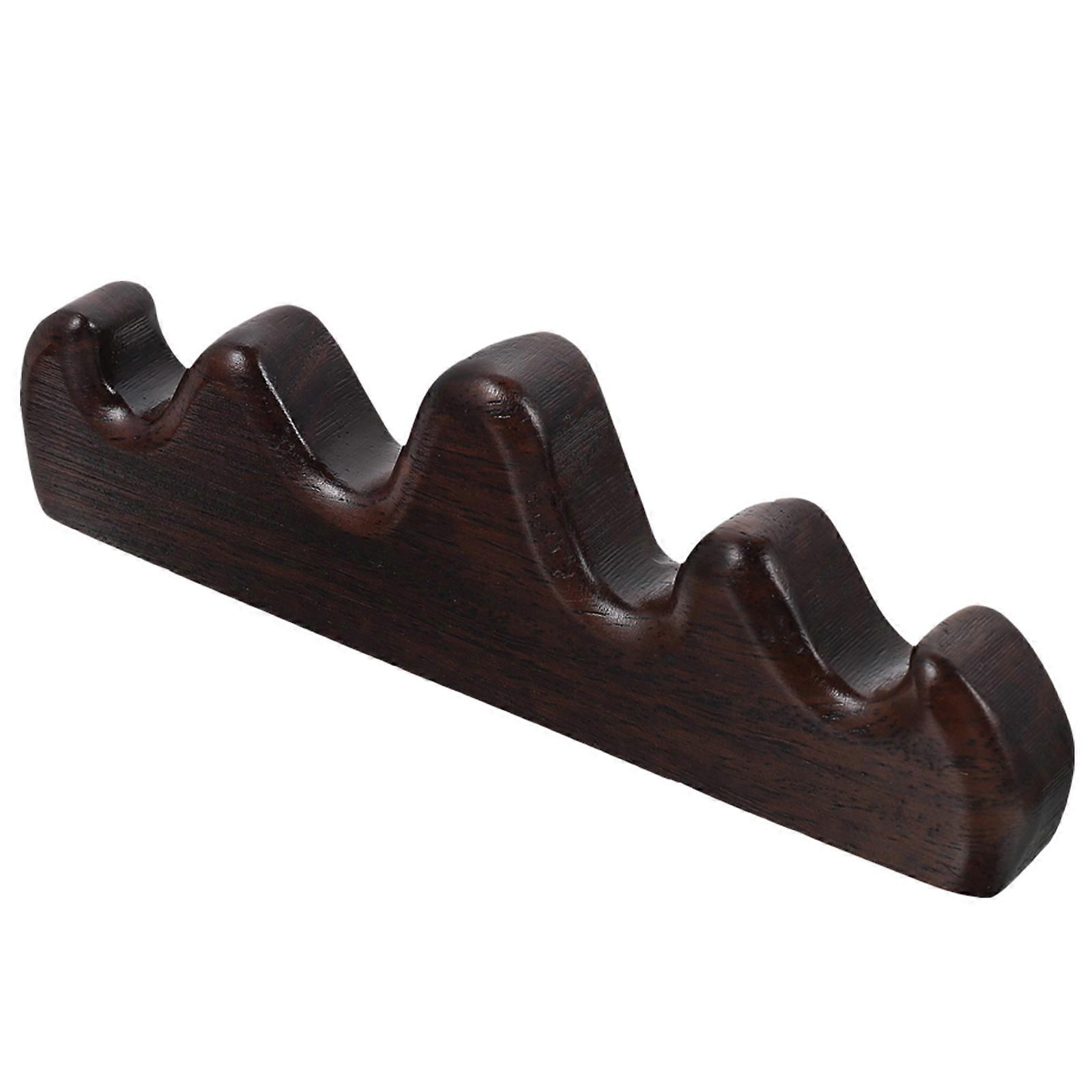 Elegant Chinese Calligraphy Brush Holder Sandalwood Design Multi Functional Desk Pen Rest for Writing and Painting Organizer