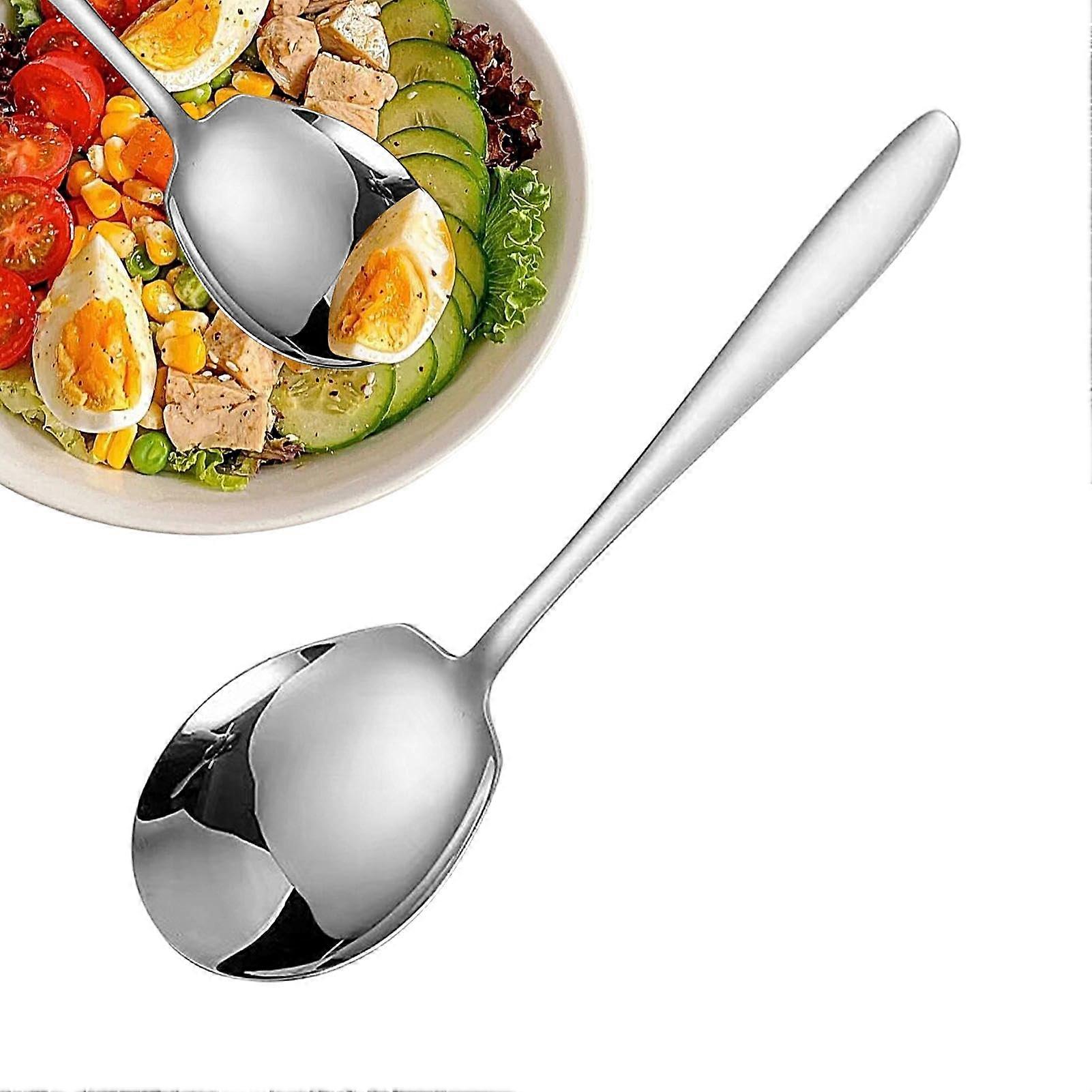 Stainless Steel Serving Spoon Multifunctional Dinner Server Ergonomic Handle Silverware Spoon For Weddings And Tableware