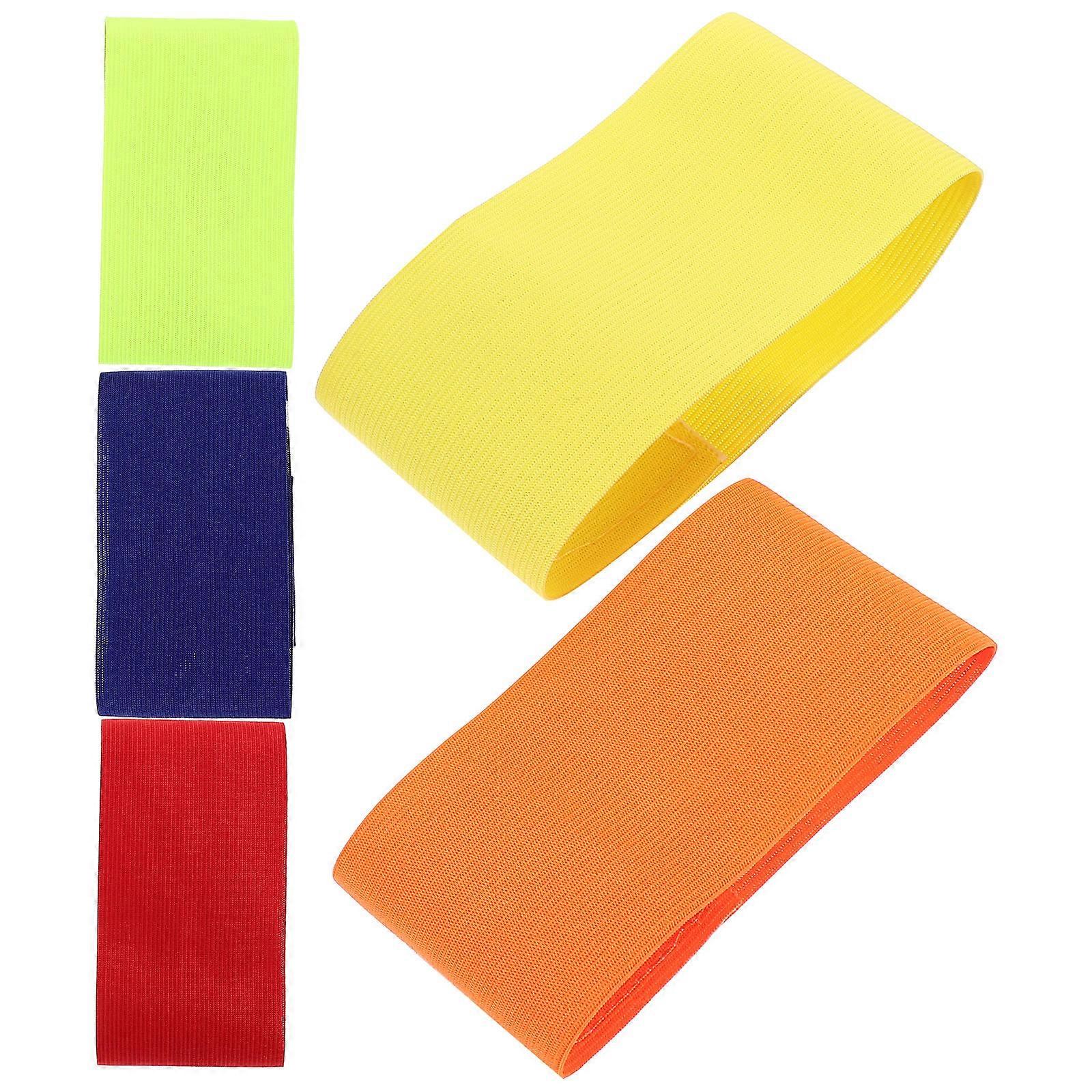Soccer Team Captain Bands for Training Sessions and Matches with Assorted Color Nylon Material for Secure Fastening Tape 5Pcs