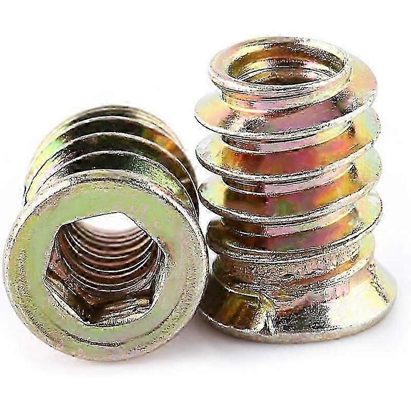 Pack Of 30pcs M6 Zinc Alloy Threaded Hex Nut, Zinc Alloy Insert Nuts Assortment (m6*15mm)