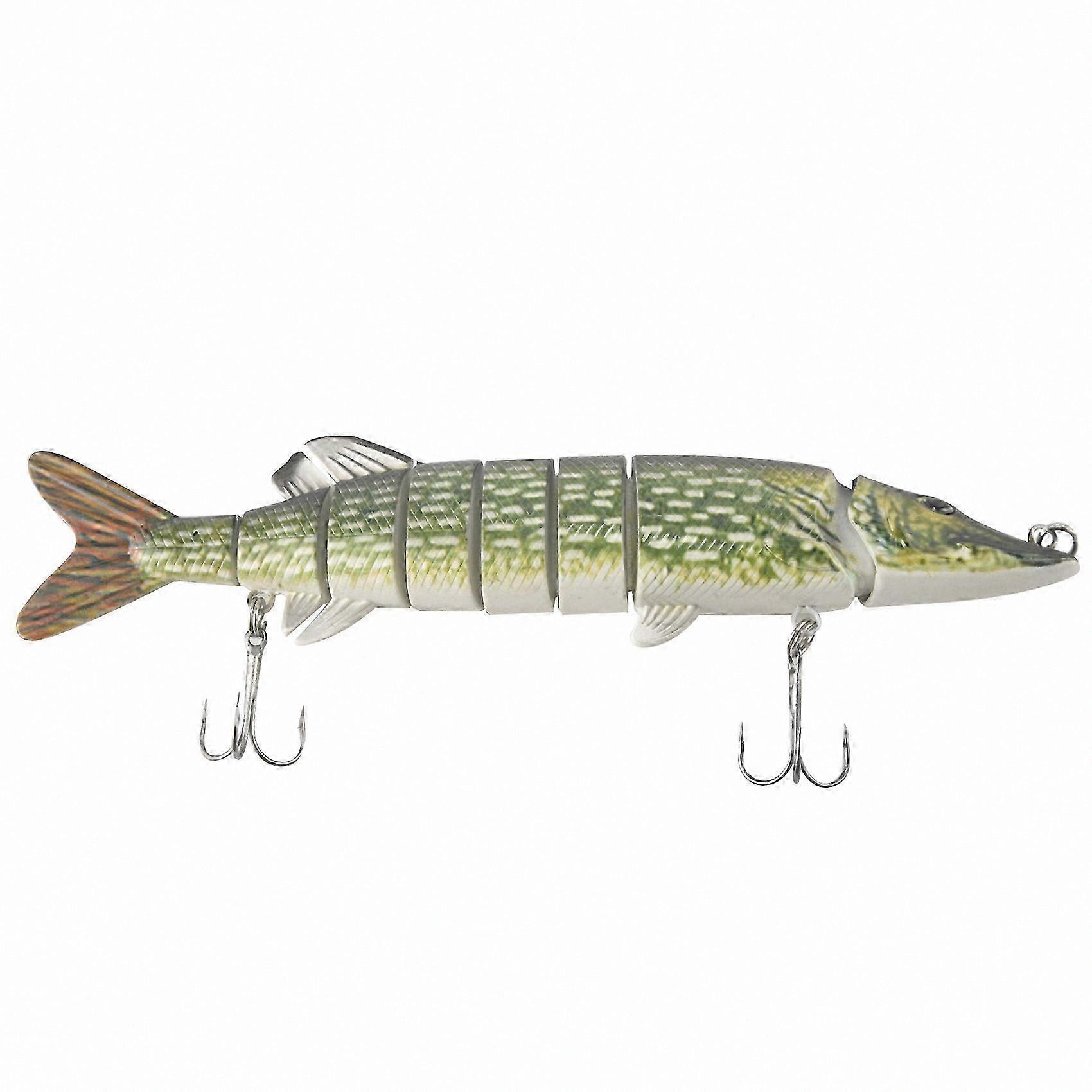 Realistic 20cm 40g Multi-Jointed Fishing Lure with 8 Segments, Swimbait Crankbait for Pike and Muskie, Hard Bait with Fish Hook Tackle