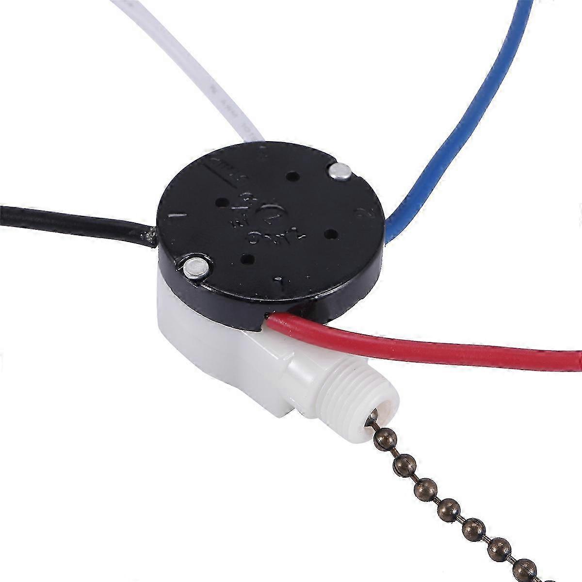 Ceiling Fan Switch Kit 3 Speed 4 Wire, Fan Switch Zipper Speed Control Switch, ZE-208S Pull Wire Swi Edition 0903