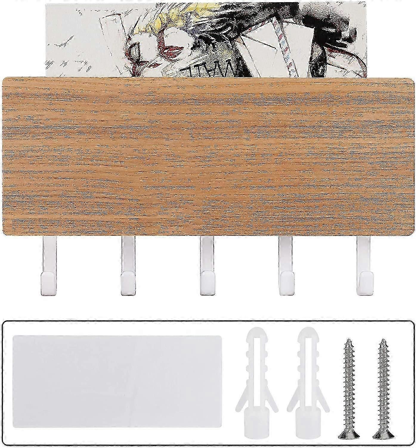 Key Rack Wall Mounted Mail Holder With Hooks Key Holder With Storage Surface