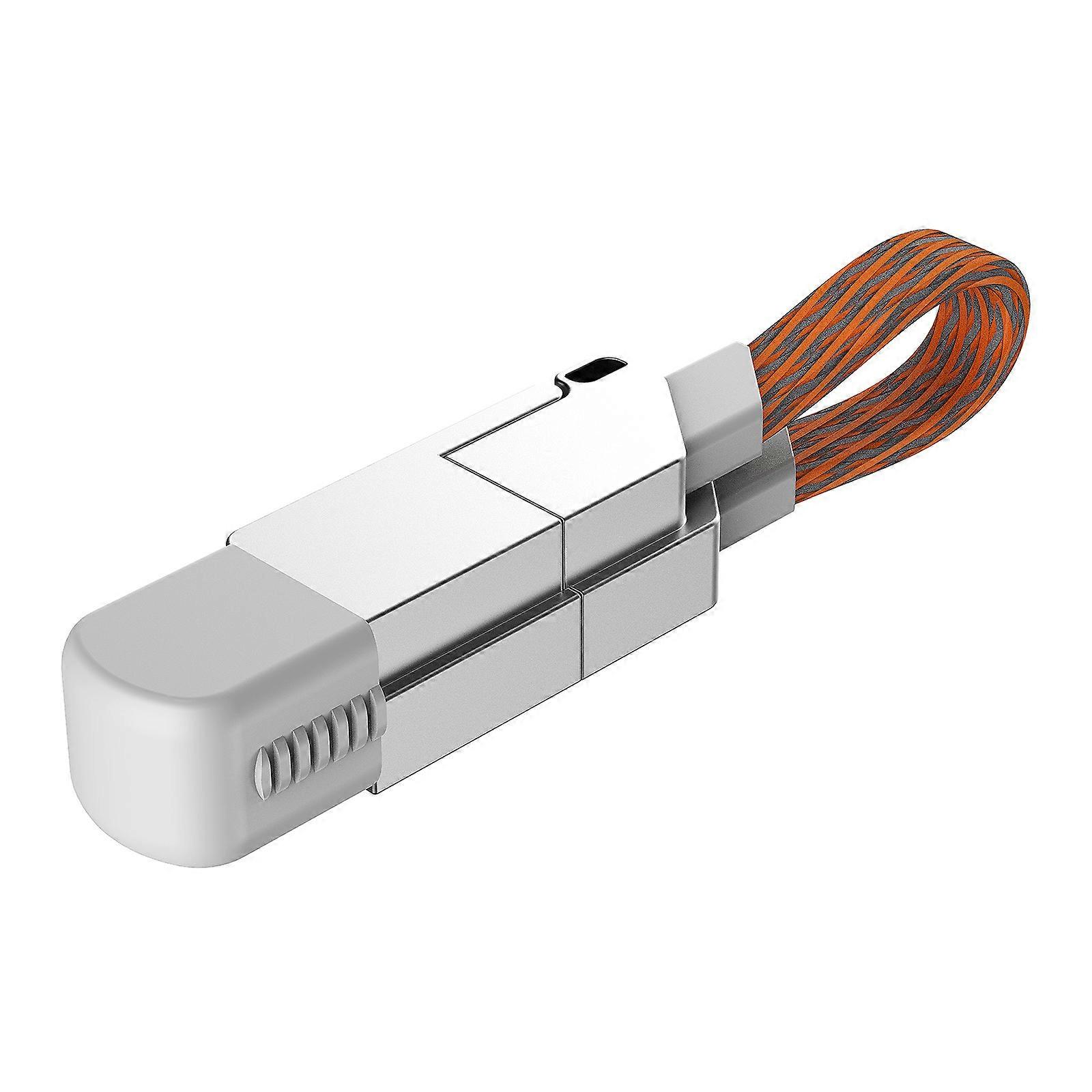 4 in 1 Multi Fast Charging Cable Keychain for iPhone Andriods Portable Travel Magnetic Keychain Cable