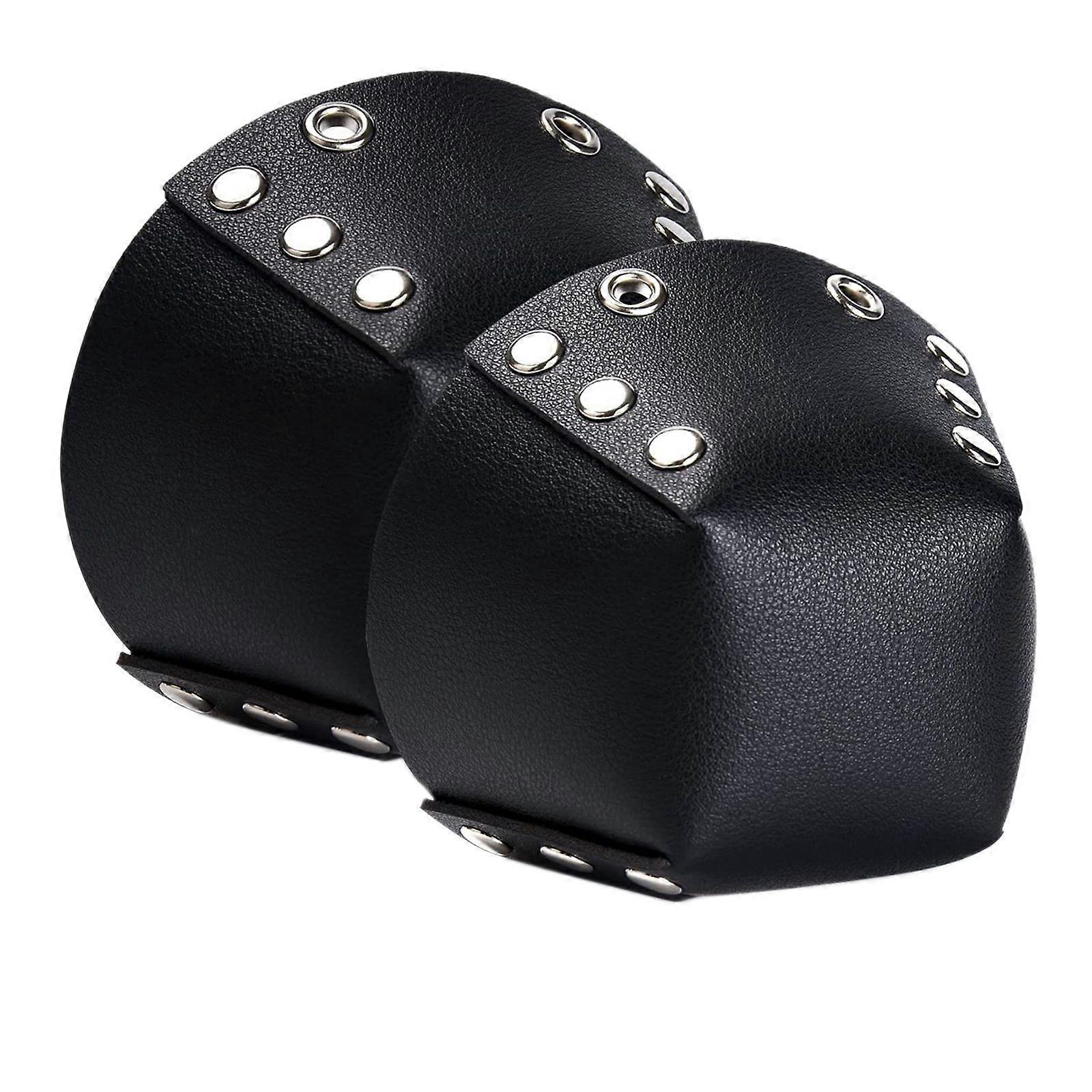1 Pair Roller Skate Toe Caps PU Leather Skate Toe Guards Black