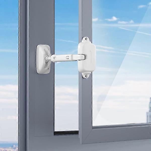 1 Adjustable Window Restrictor for Child Safety, Child Safe Window Lock for Children and Pets (1 pcs white)