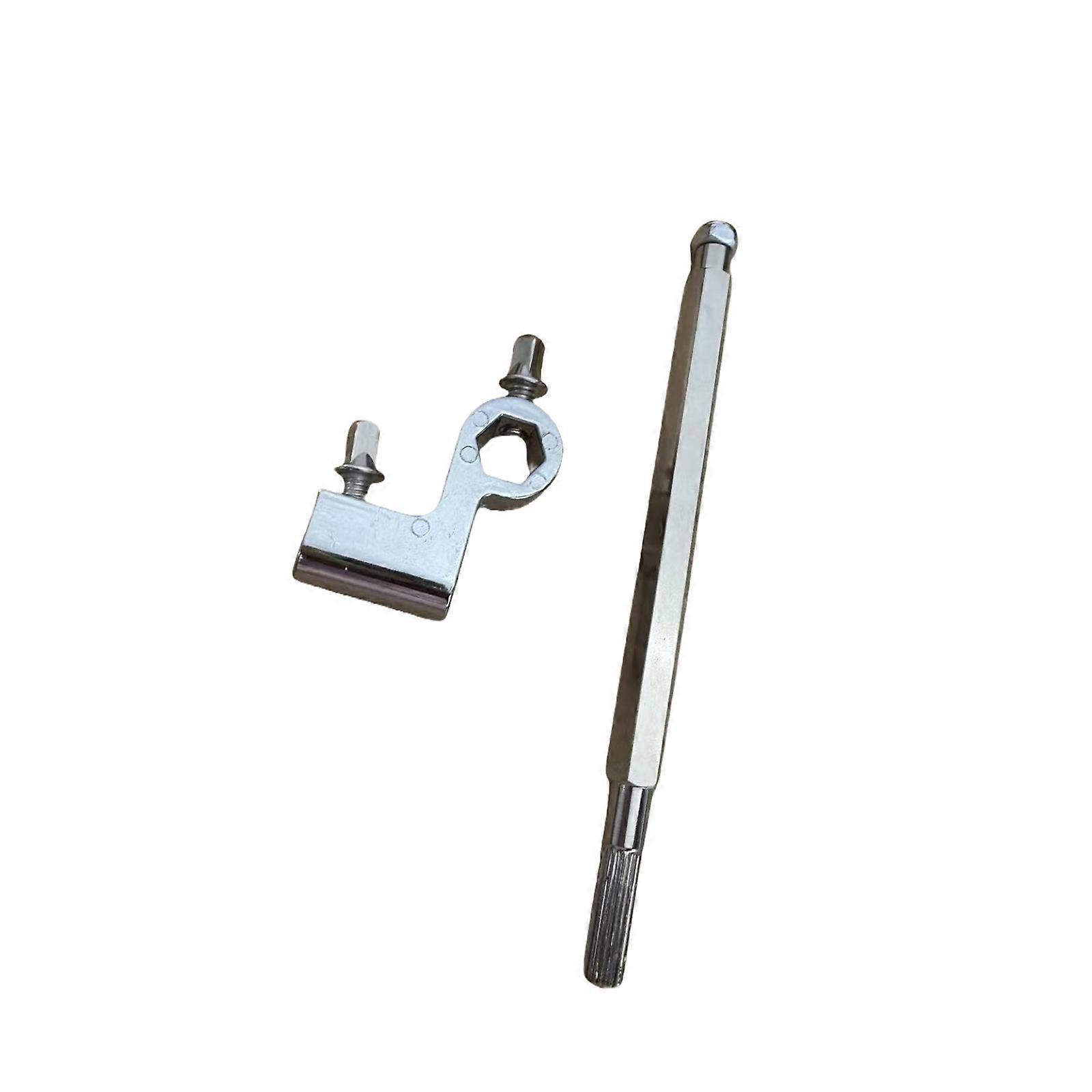 Aluminum Alloy Drum Pedal Heel Plate Linkage Rod Fixing Bracket Suitable for Smooth Responsive Double Bass Drumming Silver