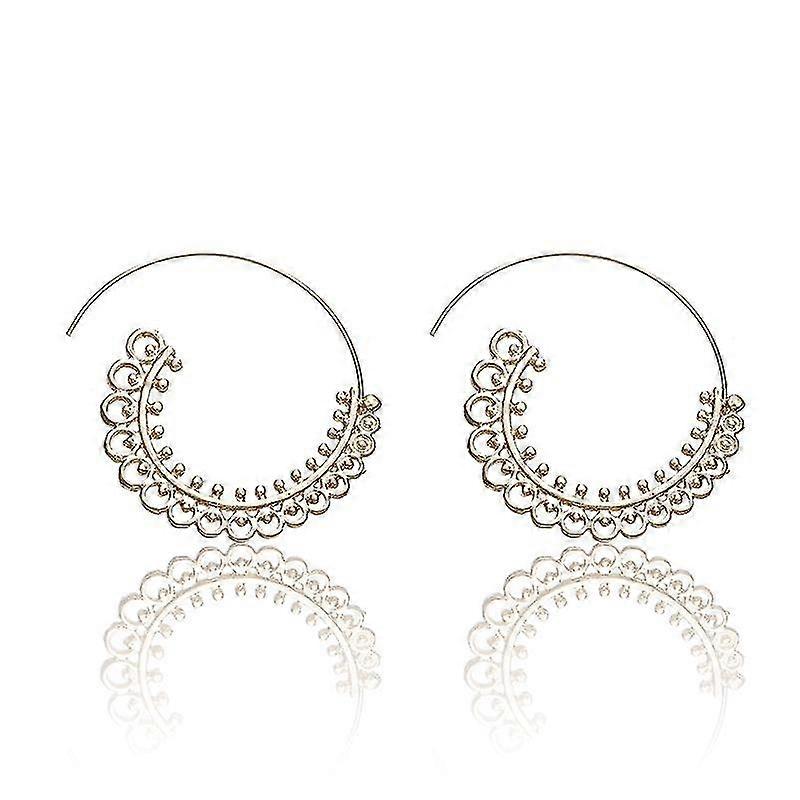 Punk Ethnic Personality Fashion Hollow Out Spiral Drop Earrings Wom...