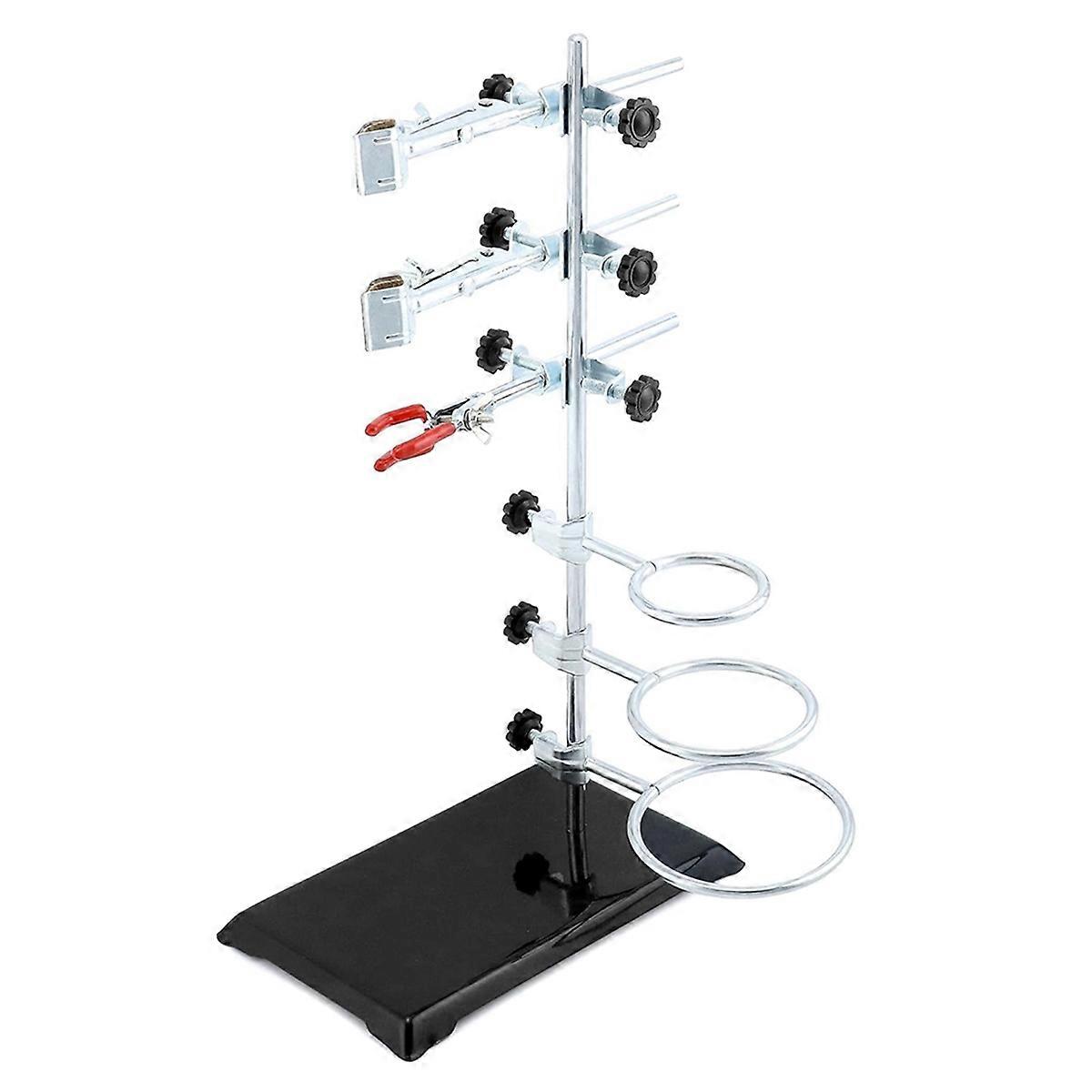 Laboratory Grade Metalware Set, Lab Support Stand Set with Iron Clamp Holder, Flask Clamp, and Condenser Stand