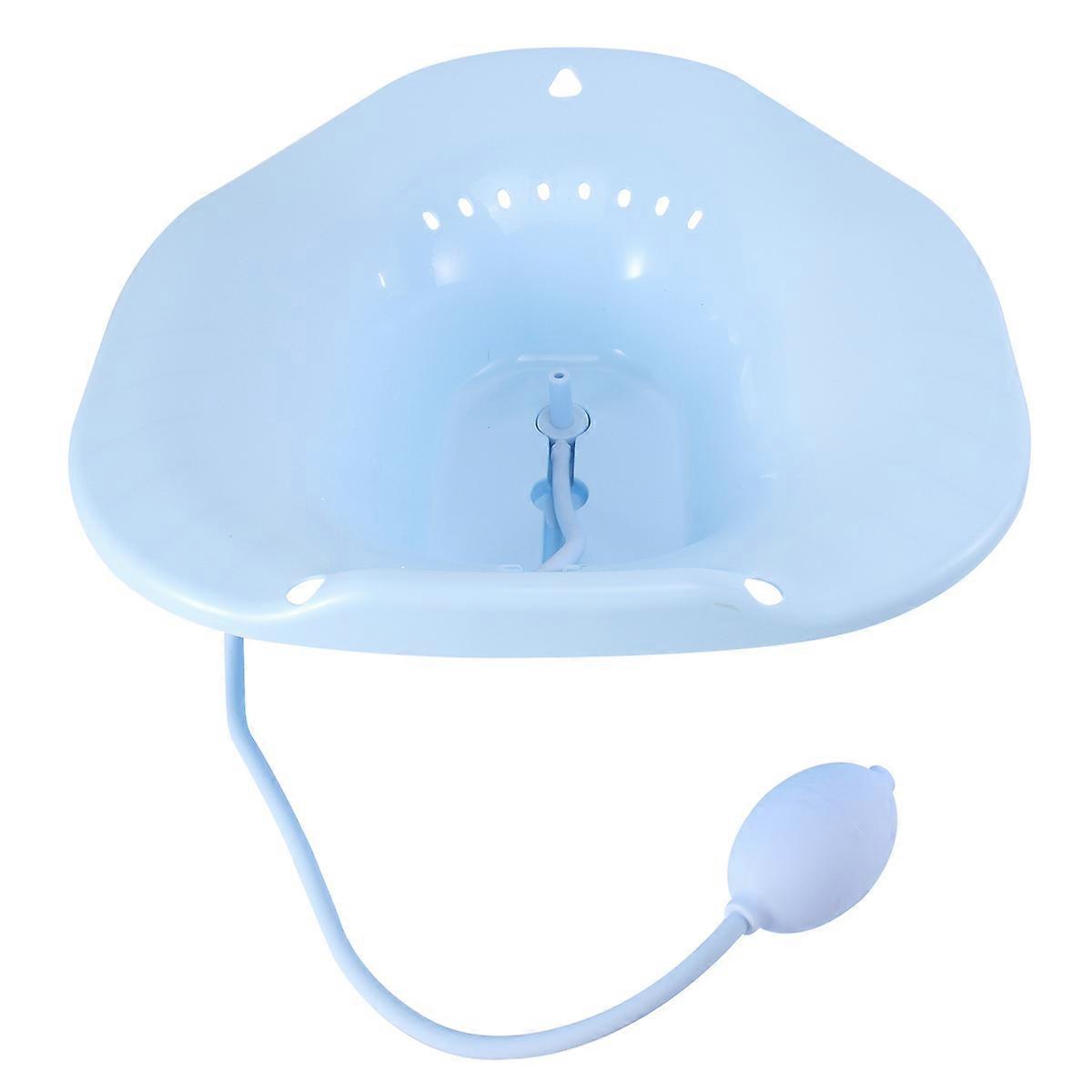 Pregnant Women Bidet Basin for Home Made of Durable Plastic Blue with Arc Diversion Gate and Hang Hole Design 1PC
