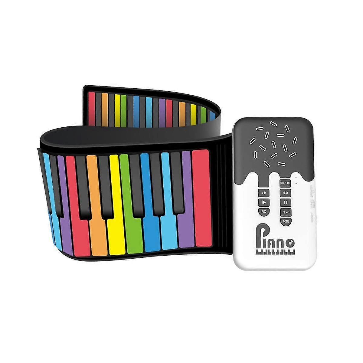 49 Keys Digital Keyboard Flexible Roll Up Piano with Loud Speaker Electronic Hand Roll Piano for Mu