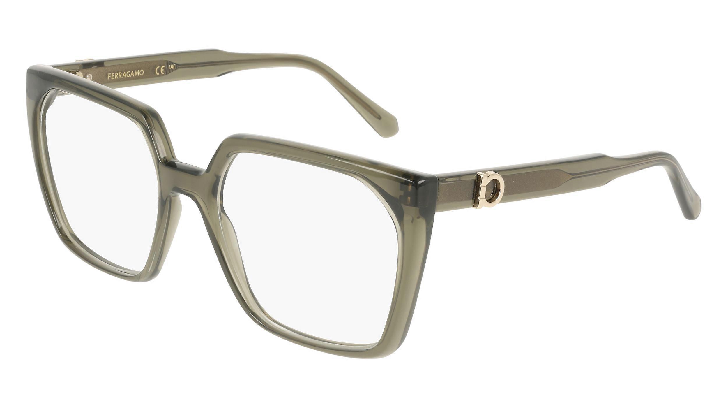 Eyewear Frames FERRAGAMO SF3042E 320 TRANSPARENT KHAKI 55/18/145 FEMALE