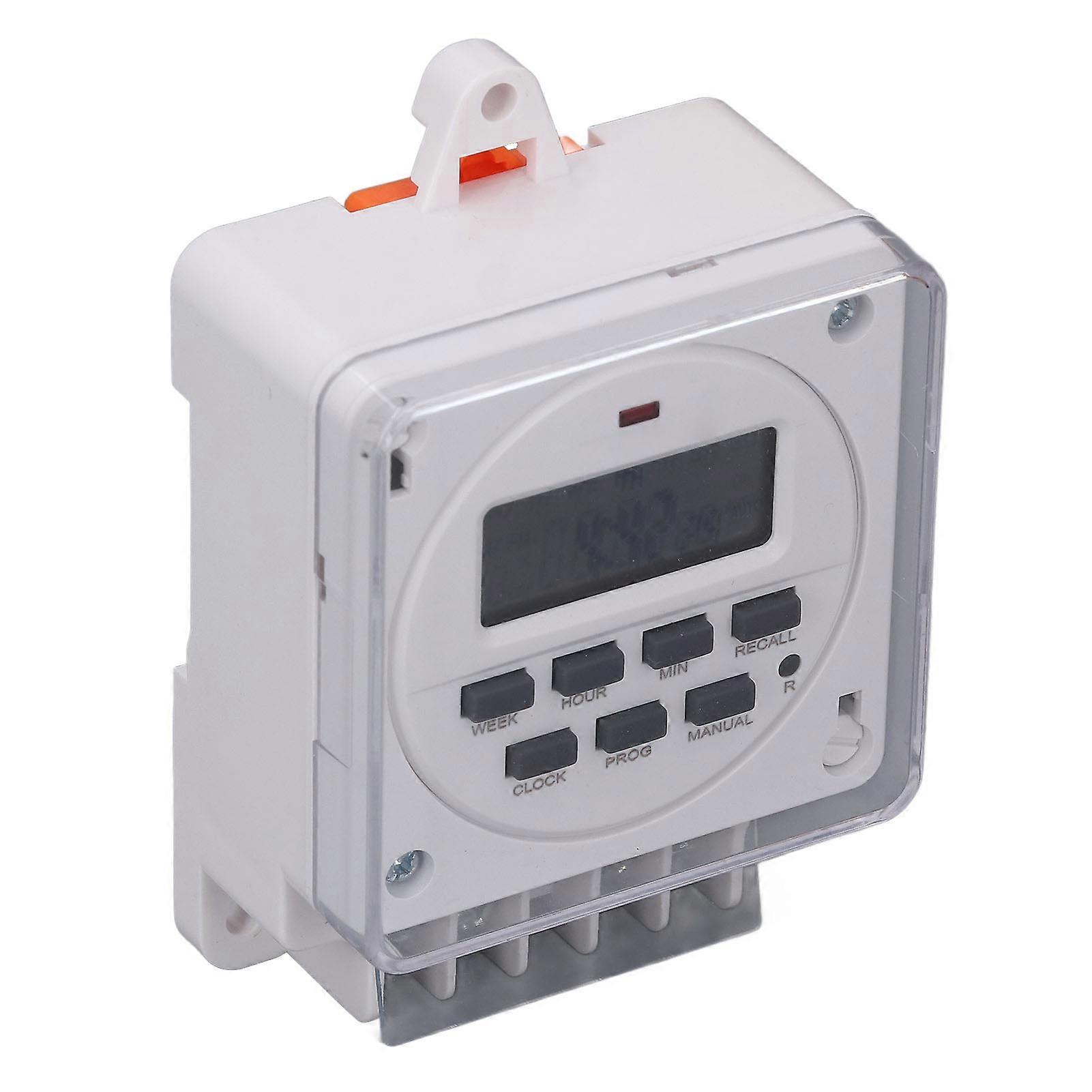 Digital Timer Switch 7 Day Programmable 8 On Off Settings Per Day High Accuracy Time Control Switch DC12V 16A 
