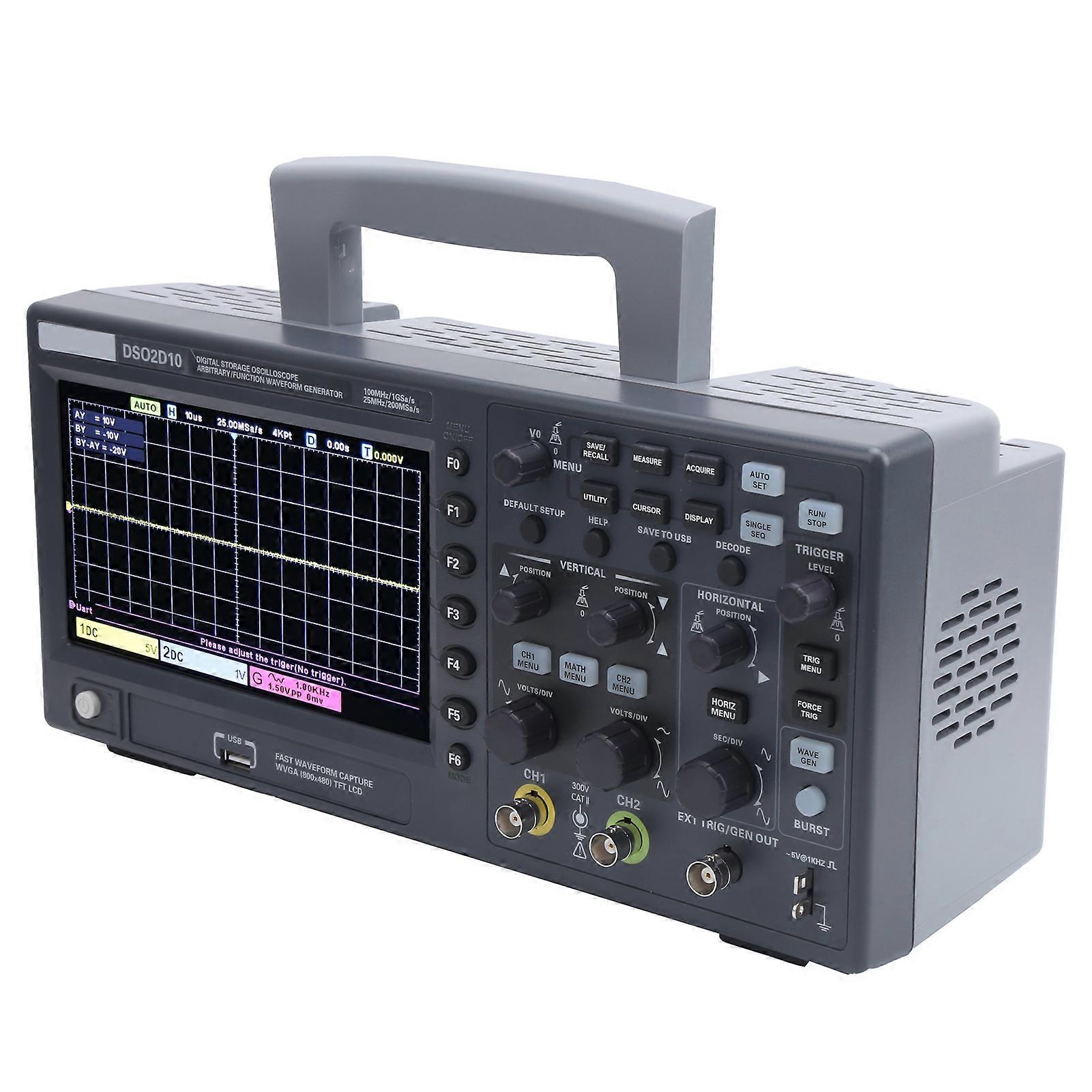 DSO2D10 2CH 100MHz Digital Storage Oscilloscope with 1CH Signal Source