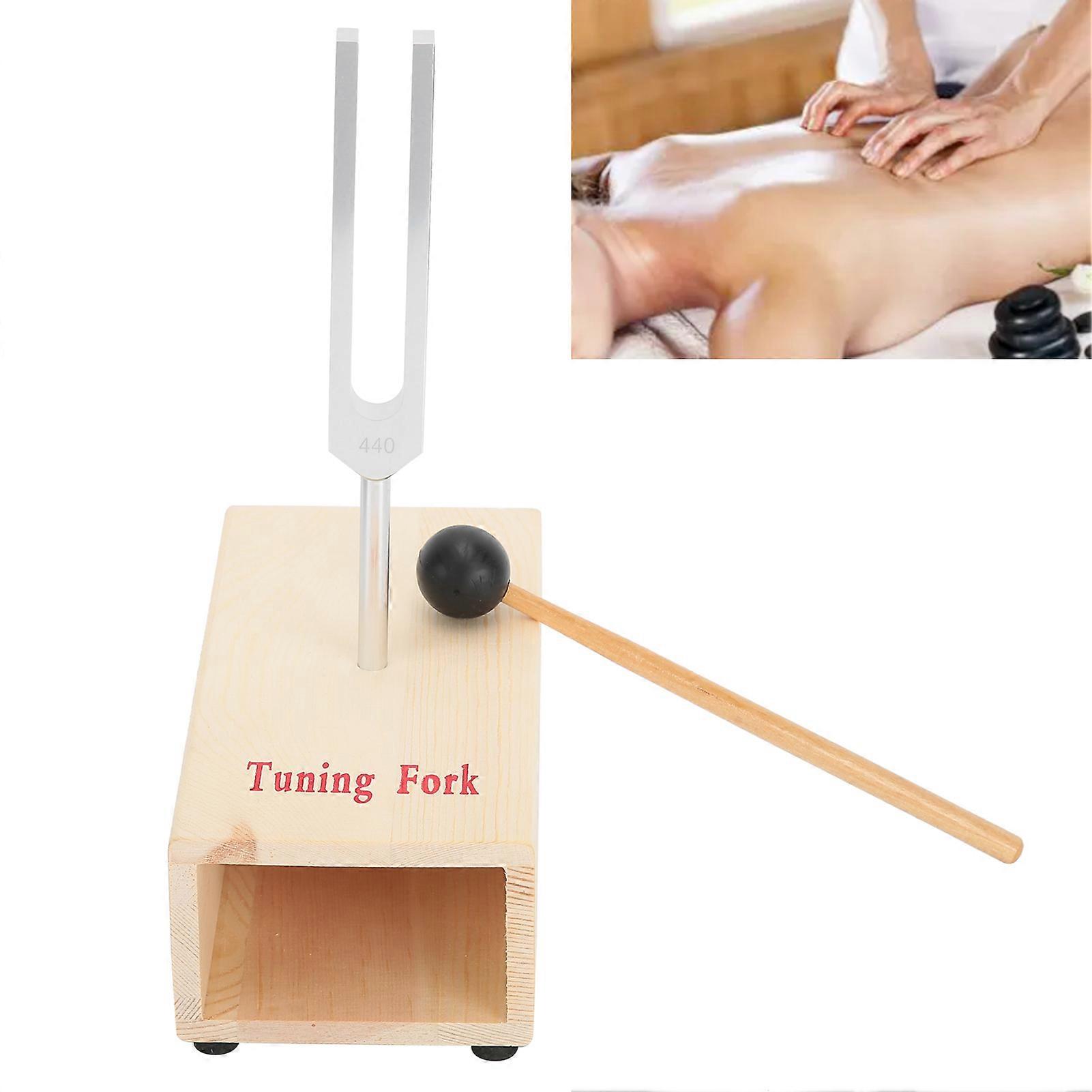 440Hz Aluminum Alloy Tuning Fork Set with Hammer & Box 19x10x7cm
