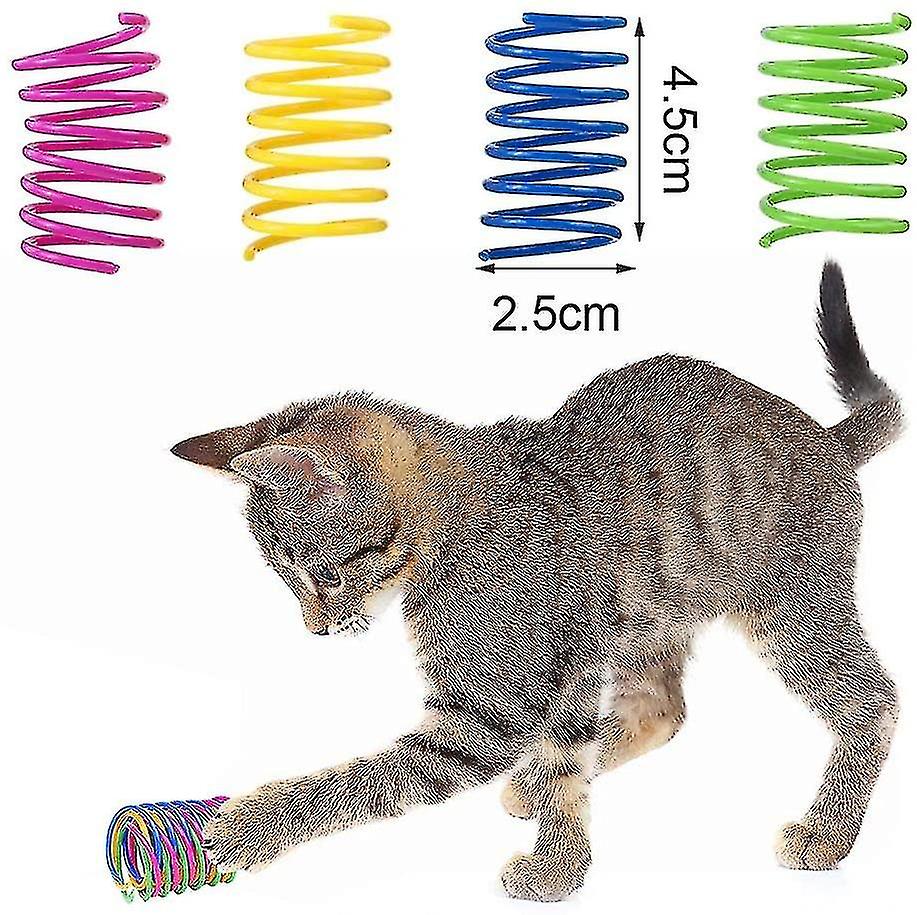 32pcs Cat Spring, Color Spiral Spring For Cat Interaction