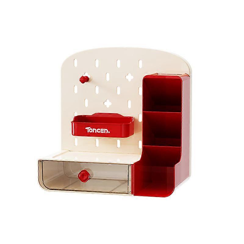 Modern Desk Organizer with Drawers, 26x10x26cm Multipurpose Storage Box for Office Supplies, Stationery
