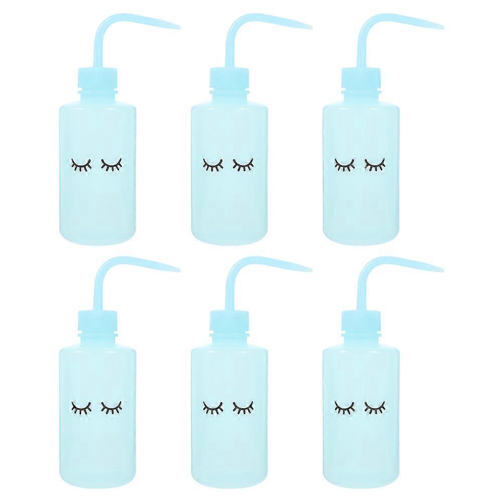 Eyelashes Cleaner Bottles 6Pcs Blue Durable Pe Material with Adjustable Flow Tip for Eyelash Storage