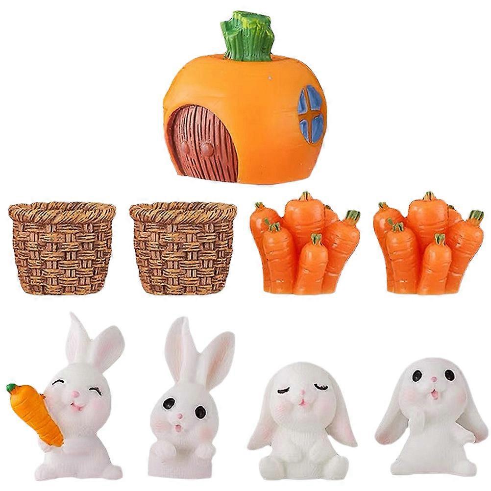 Rabbit Ornament Miniature Easter Decor for Table 18 Pieces