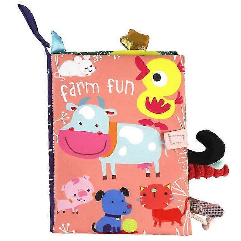 0-36Month Baby Early Learning Educate Toy Tail Cloth Book Parent-child Interactive Sound Paper Puzzle Cloth Book Rattle